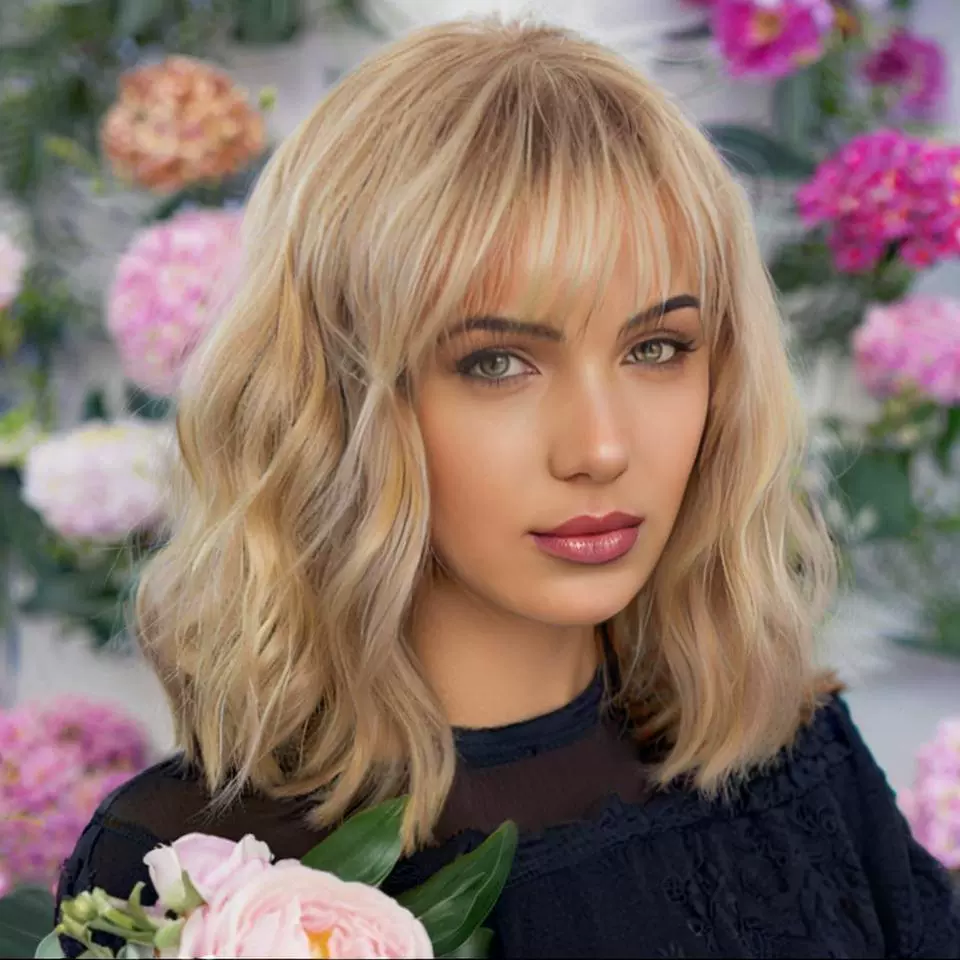 外贸现货假发女款短蛋卷玉米烫羊毛卷空气刘海中长发头套一件代发