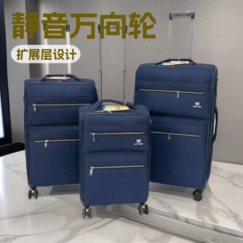Oxford Cloth Business Trolley Case Large Capacity Front Zipper Upgraded Travel Luggage Cross-Border Universal Wheel Suitcase Wholesale
