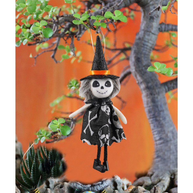 Decoraciones transfronterizas de Halloween calabazas de dibujos animados muñecas de brujas colgantes de decoración de fiesta de Halloween