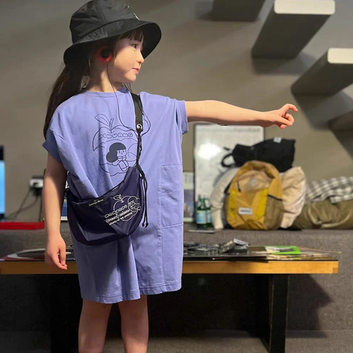 2024 Summer New Children's Parent-Child Co-branded Cotton Dress with Added Volume Casual Long Skirt