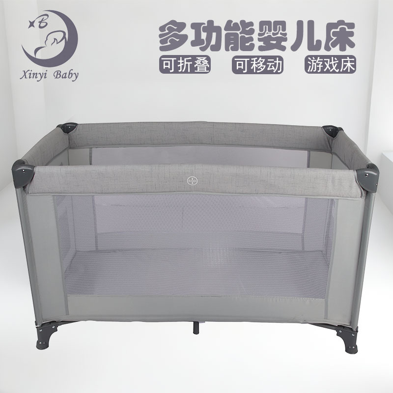Factory Direct Supply Portable Foldable Baby Crib, Spliced Large Bed, Bedside Bed, Cradle Bed, Adjustable Baby Crib