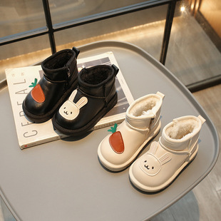 Children's Snow Boots 2025 Winter New Large Cotton Warm Kidsren's Boots Cute Mandarin Duck Shoes Baby Shoes for Women