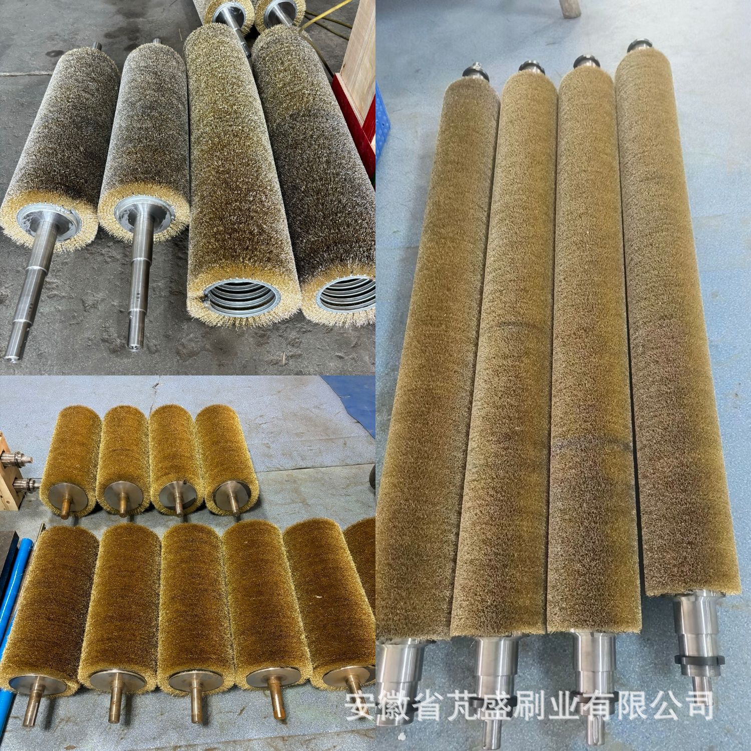 Rodillo de cepillo de alambre de acero industrial Rodillo de cepillo enrollado Rodillo de cepillo de alambre de acero inoxidable alambre de acero chapado en cobre Rodillo de pulido y pulido Rodillo de cepillo