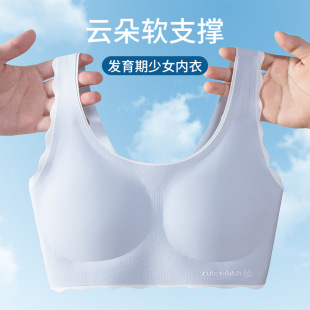 Developmental Girl's Intimates, Seamless Tube Top, Middle and High School Students' Breast-Wrapped Breathable Thin Fixed Vest Girls' Bra