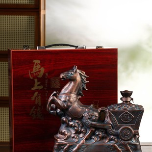Horse to Rich Zodiac Horse Jingdezhen Ceramic Empty Wine Bottle Wine Jar Sealed Creative Ceramic Ornaments Home Wine Cabinet