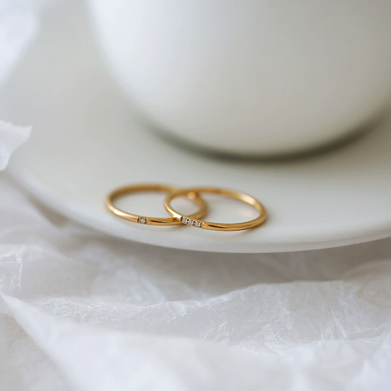 В японском и корейском стиле простое чрезвычайно тонкое кольцо из титановой стали с бриллиантом для женщин крутой нишевый дизайн указательный палец хвост кольцо Модные интернет популярные модные украшения