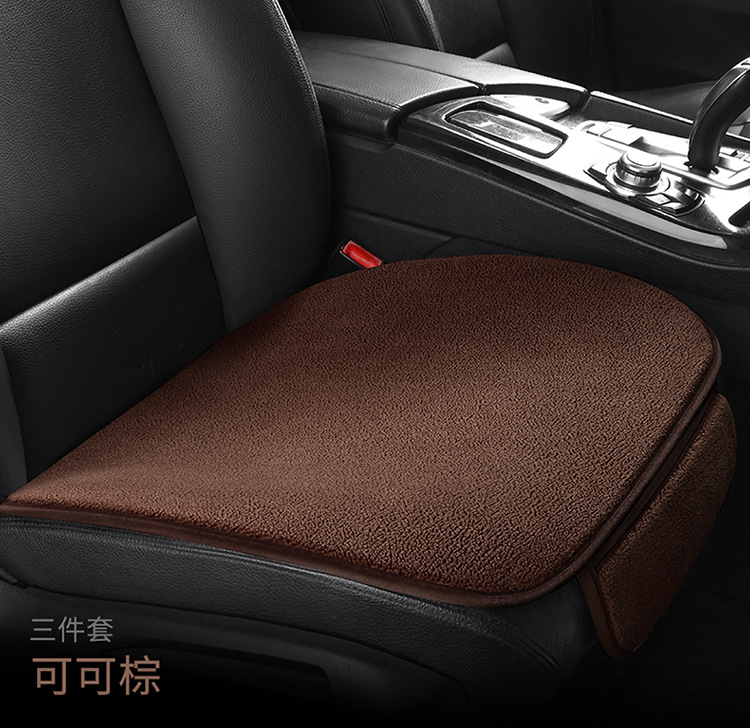 Stuffed Car Seat Cushion Winter Warm Single Piece Rear Short Velvet Butt Cushion Three-Piece Set Without Backrest Anti-Slip Seat Cushion
