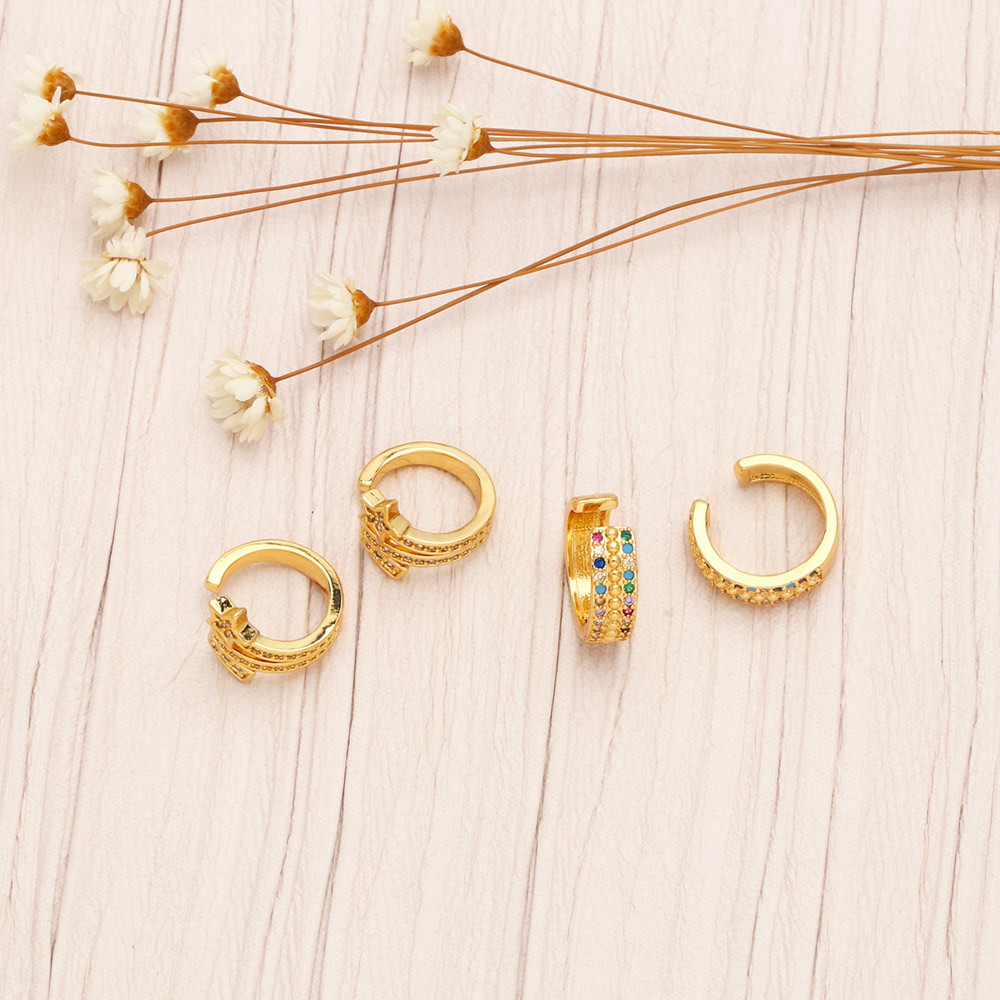 Fashion Star Copper Ear clips Inlay Zircon Copper Earrings