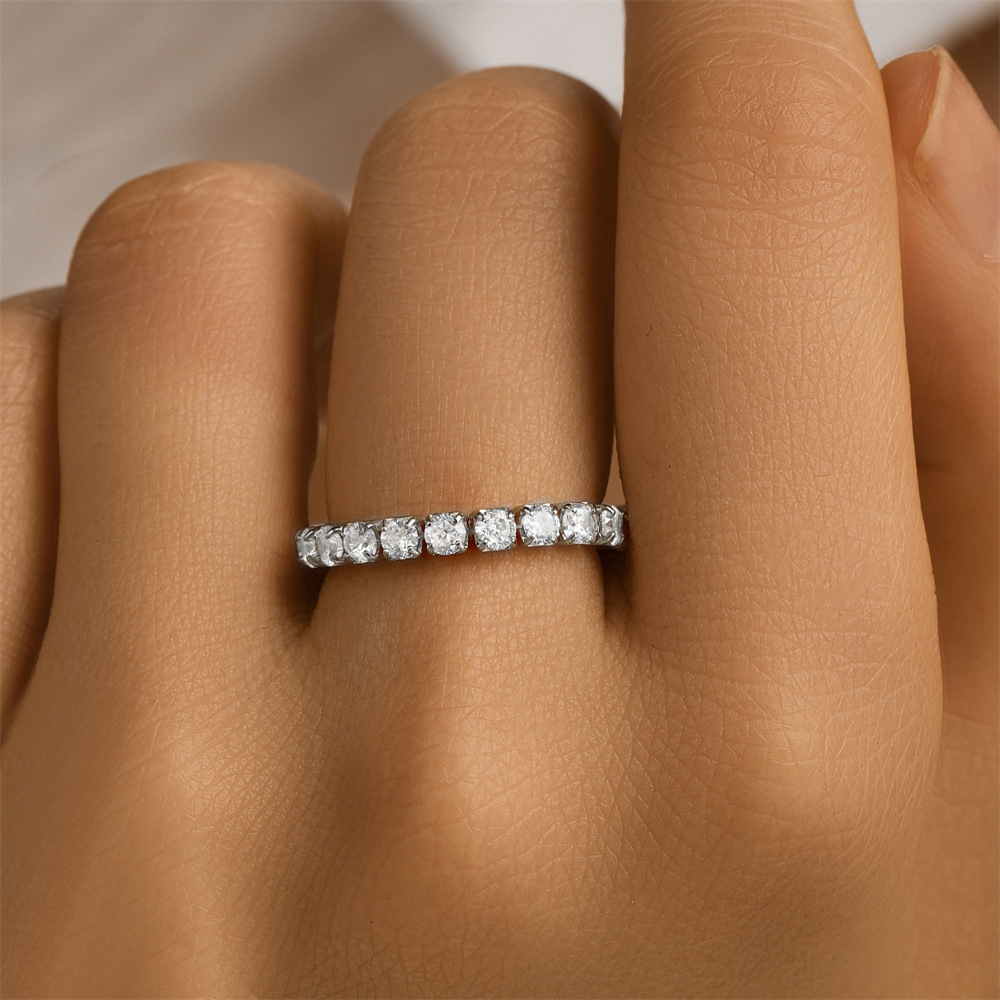 2g Weight Zircon Inlay Material Rings Classification Adjustable Ring Size 1 Piece Quantity Daily Occasion 925 Sterling Silver Material Geometric Pattern All Seasons Season Women's Gender Plating, Inlay Design IG Style Style 925 Sterling Silver Zircon Geometric Rings 925 Sterling Silver Rings 41