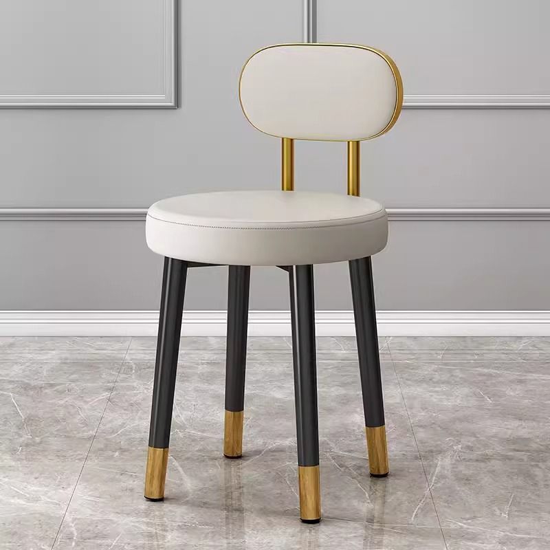 Casa ligera de lujo red alta sensación taburete redondo moderno simple manicuría silla de vestir respaldo de la chica dormitorio maquillaje de cama