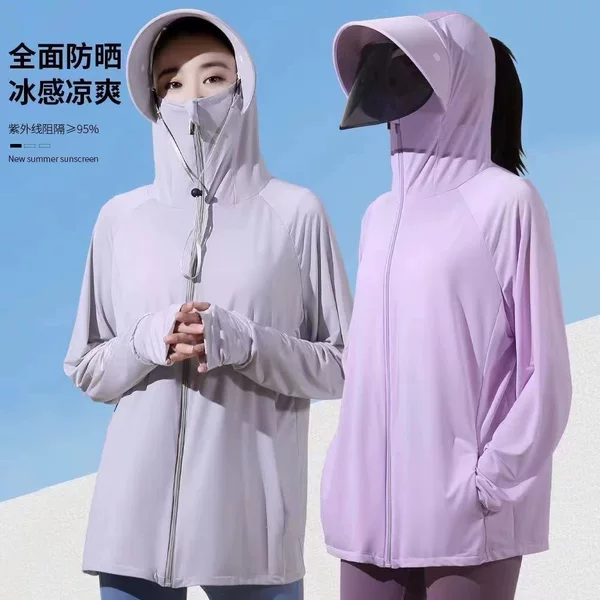 Cycling 2026 Summer Outdoor Ice Silk Sun Protection Jacket for Women, New Breathable UV-Protective Thin Coat