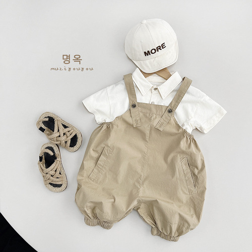Children's Pure Cotton Short Sleeve T-shirt, Unisex Polo Shirt, Summer Fashion, Korean Style, Versatile and Personality, Simple and Trendy Kids' Top