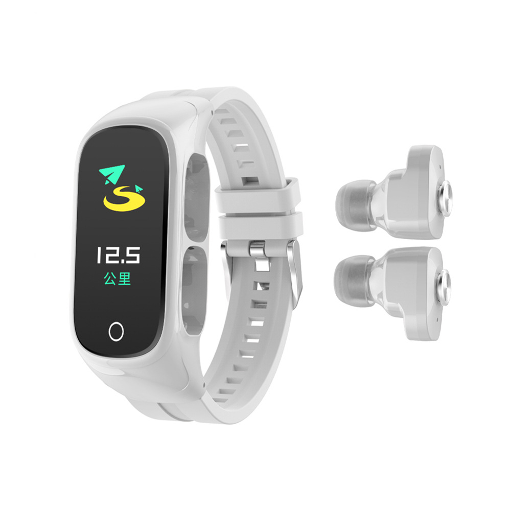 N8 pulsera inteligente auricular Bluetooth dos-en uno monitoreo de la salud del ritmo cardíaco llamada Bluetooth auriculares inalámbricos deportes al por mayor