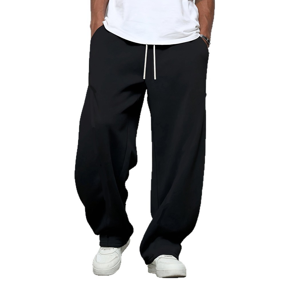 Pantalon décontracté pour homme, collection printemps-automne, coupe droite, style sport, jambes larges et longues._voghion.com