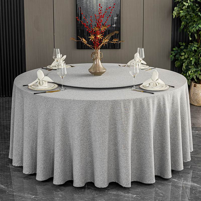 2025 nuevo mantel de hotel, mesa redonda, impermeable, a prueba de polvo, resistente al desgaste, tela de mesa de comedor con textura de algodón y lino de imitación al por mayor