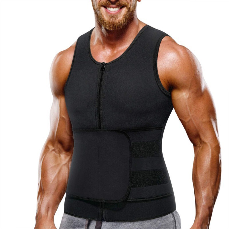 Amazon Men's Sauna Sweat Vest with Zipper and Double Straps, Tummy Control Shapewear for Sports and Fitness