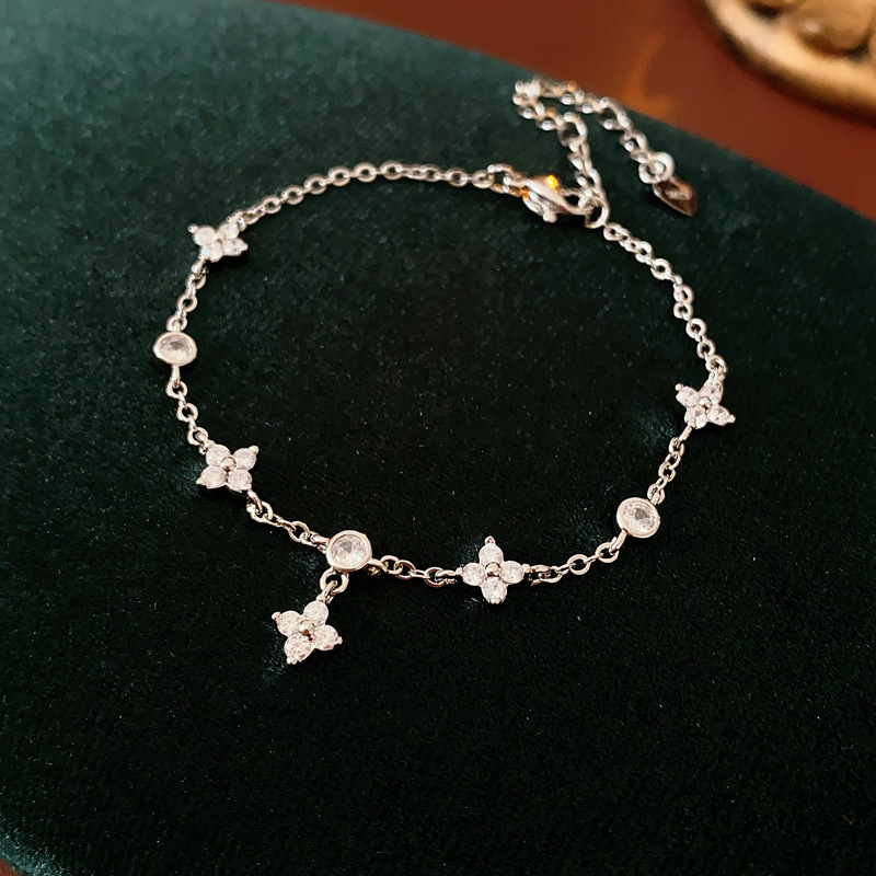 Zircon diamante pulsera de flores de moda de viaje versátil pulsera lujo ligero de alta calidad fábrica de joyas de moda