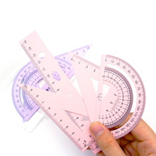 15cm18cm20cm金属套尺四件套袋波浪线直尺三角形尺子莫兰迪量角器