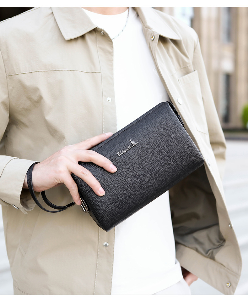 Men's Leather Handbag Large Capacity Casual Envelope Bag For Men_voghion.com