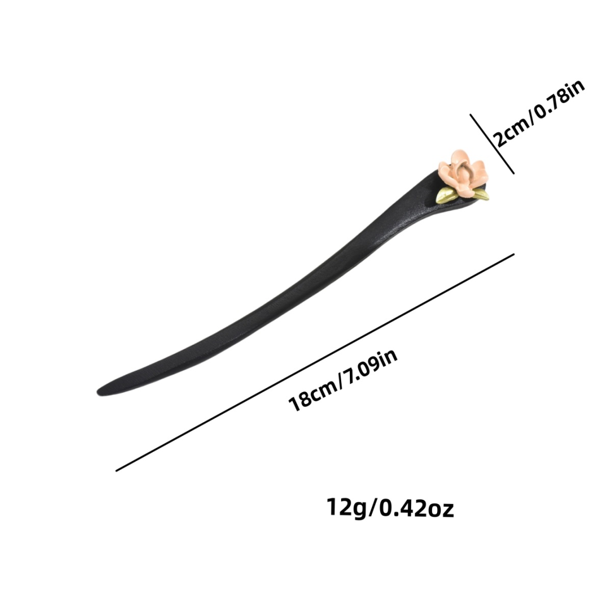 Retro madera de madera negra pinzas de cabello para mujeres estilo antiguo de alto nivel floral cabeza de bola de cabello simple temperamento moderno pinzas de ropa china