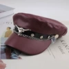 Eye chain bull head wine red