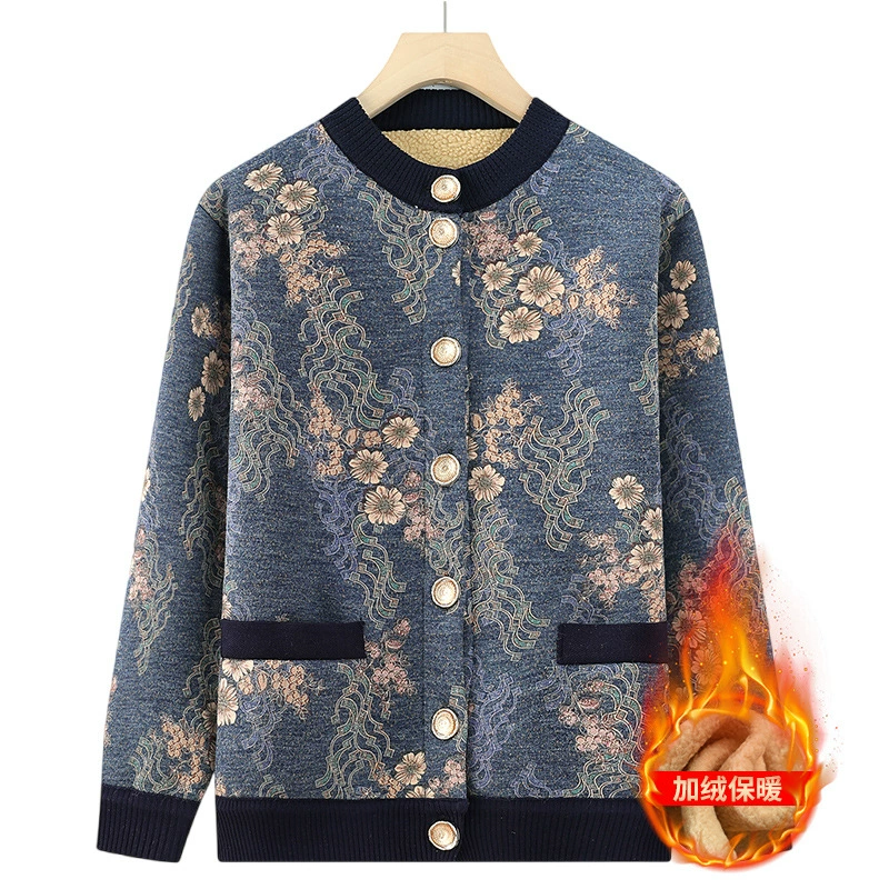 Одежда для бабушек от фабрики, теплая одежда на флисовой подкладке, кардиганы для женщин среднего и старшего возраста, для мам.