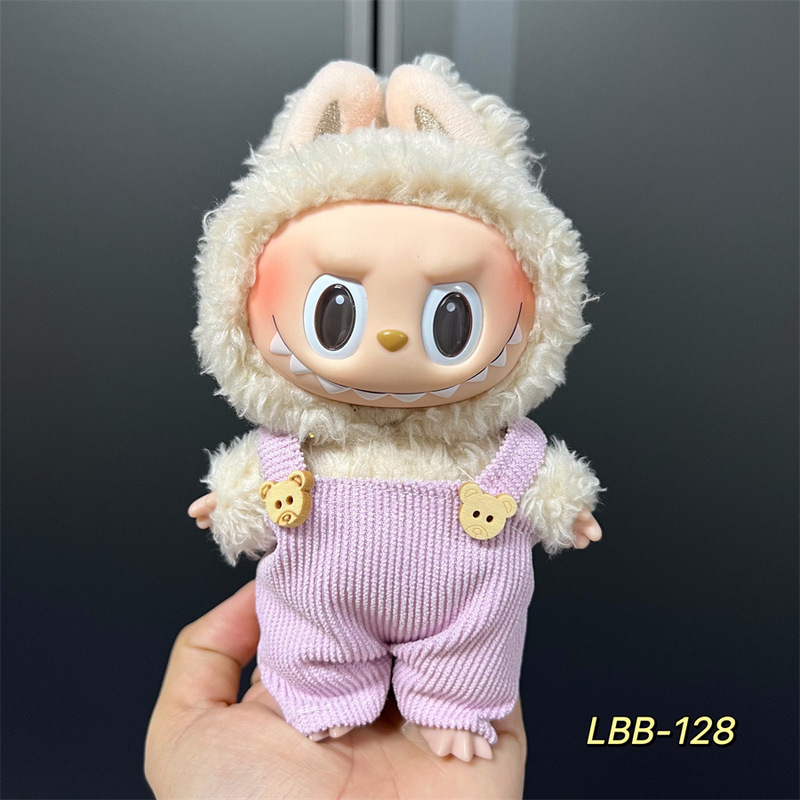 Labubu 着用可能なベビー服ビニールラブブ 17 センチメートル人形かわいいドレスアップカジュアルスーツスカートぬいぐるみ服|undefined