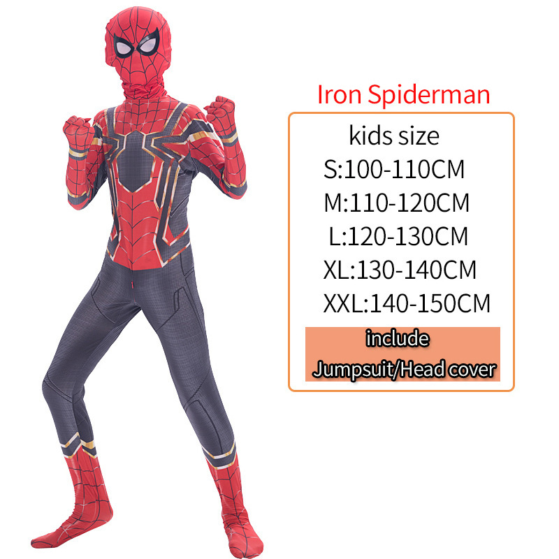 ハロウィーン衣装スパイダーマンマスクマントレオタード男児スパイダーヒーロー遠征服cosスーツ|undefined