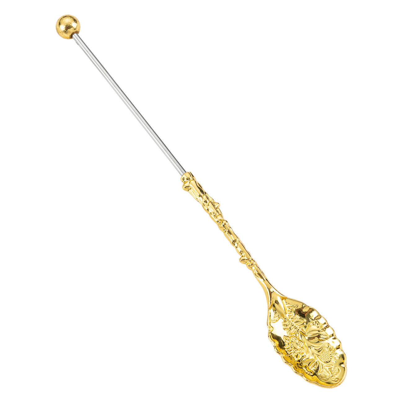 Cucharas de cuentas DIY cucharas de patrón de restaurantes occidentales cucharas de postres cucharas de café europeas cucharas caseras cucharas de mango largo