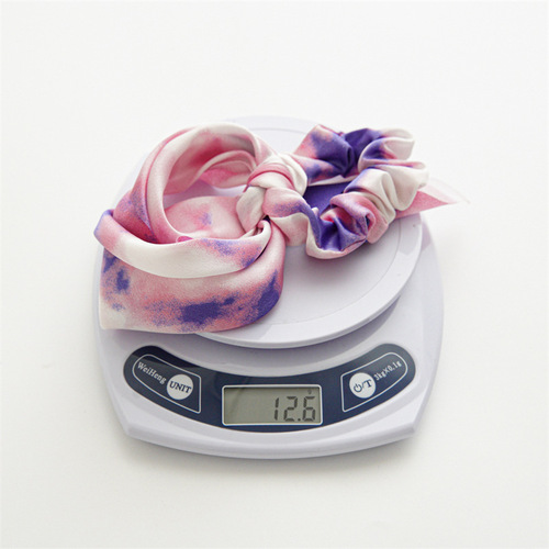 New European and American Style Tie-dye Fabric Braided Hairband Big Bow Hair Circle Headpiece Cross-border Women's Hair Band Square Scarf Hair Circle 