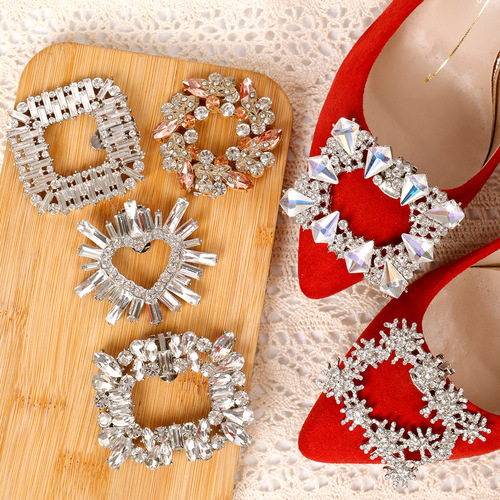 Removable women's shoes metal decorative accessories, upper shoe ornaments, shoe flowers, shoe buckles, shoes, shoe head, crystal accessories, crystal buckles