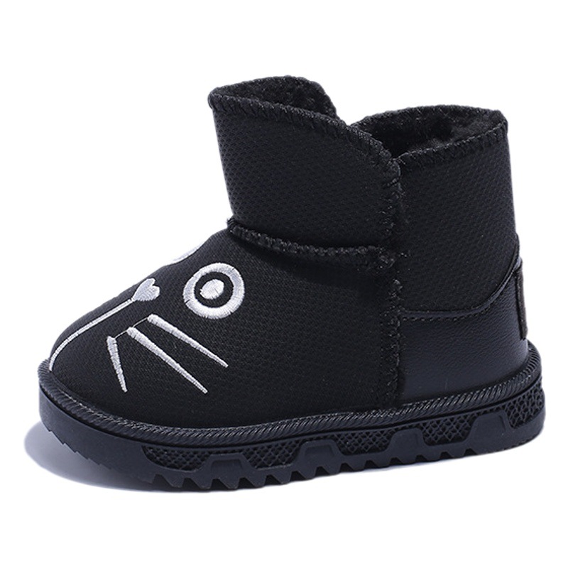 Grandes zapatos acolchados de algodón para niñas de invierno Nuevos dibujos animados lindos forrados de lana botas cortas para niños cálidos botas de nieve para niños de comercio exterior
