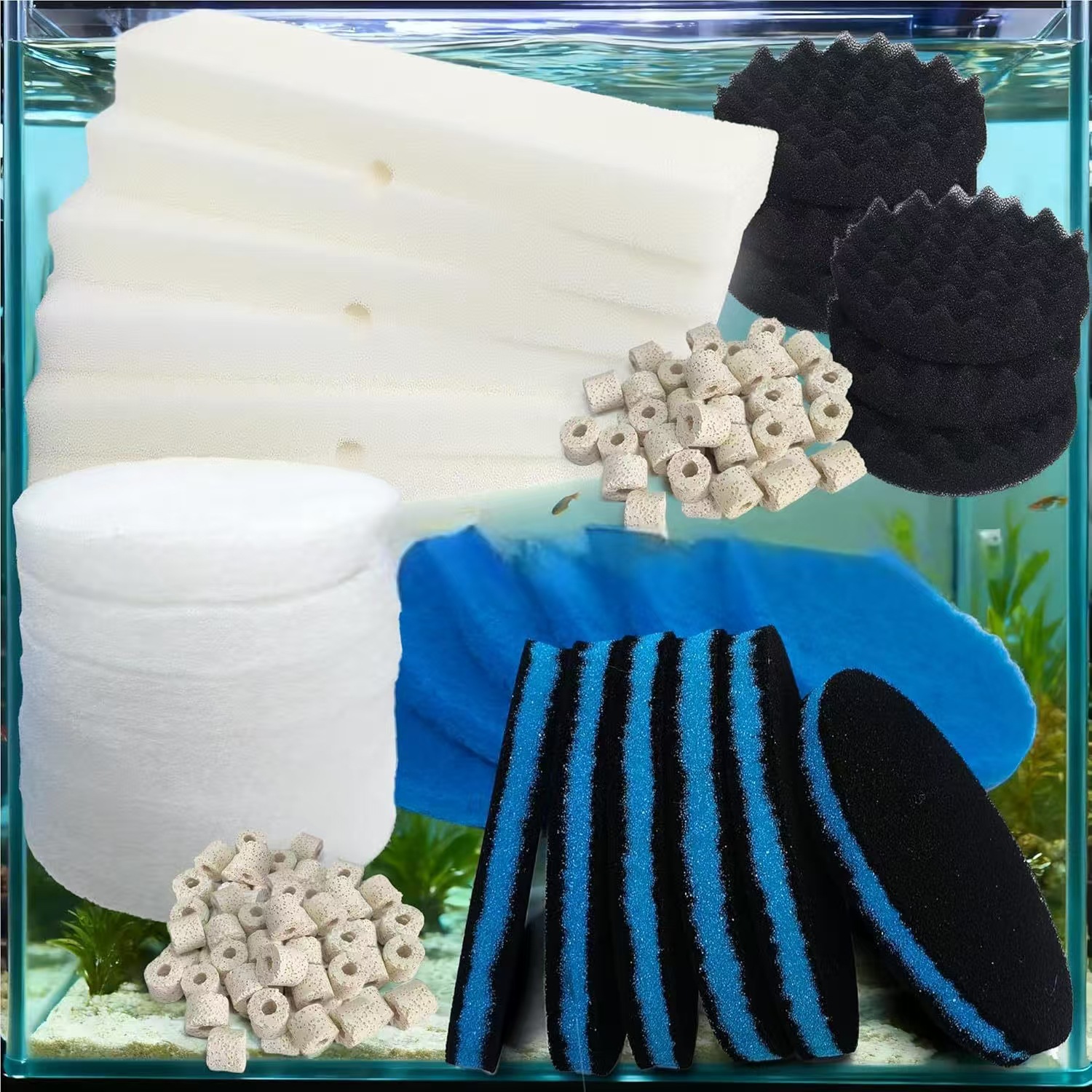 亚马逊爆款 适用 Fluval Fx2 Fx4 Fx5 Fx6过滤器生物消化泡沫滤垫