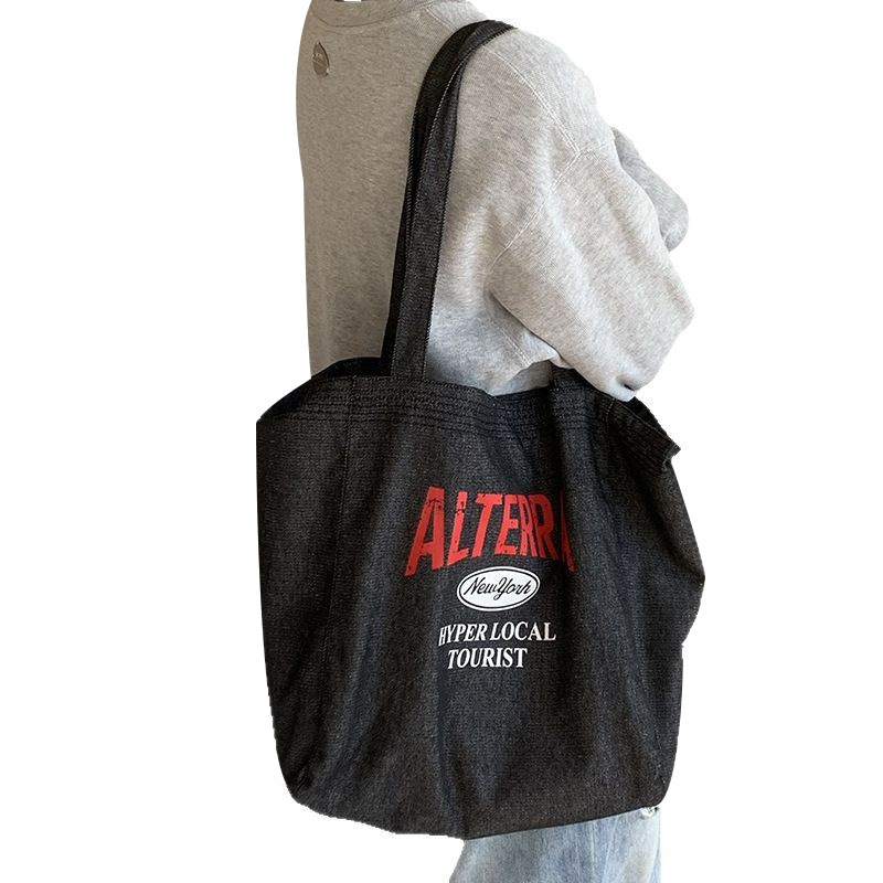 Bolso de hombro nuevo estilo casual versátil bolso denim Terber gran capacidad bolso tote nicho mochila bolso de lona