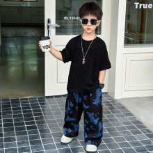 男童清爽套装夏新款痞帅韩范小儿童装夏季薄款防蚊裤男孩夏装短袖