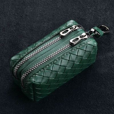 2026 new model, men's key case – Static Rod/Key Bag - double-zipper-dark-green