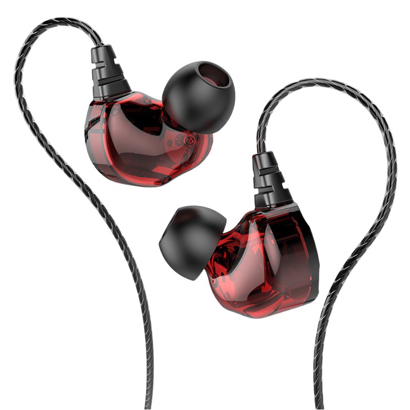 Nuevo auricular de deportes transfronterizo en la oreja transparente Bass corriendo juego de pollo auriculares con cable alrededor de la oreja