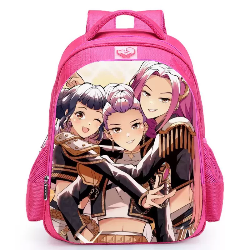小学生双肩书包猎魔女团- KPop Demon Hunters卡通印花书包