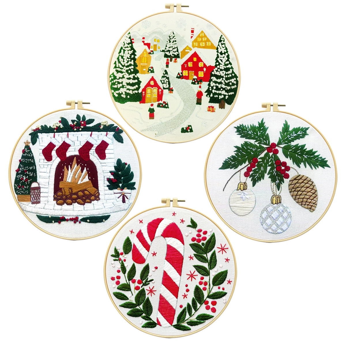 Colección Navideña de Punto de Cruz con Bordado Real de la Mona Lisa, Estilo Europeo, Bordado Navideño para Decoración de Sala de Estar, Bordado de Dibujos Animados image 5