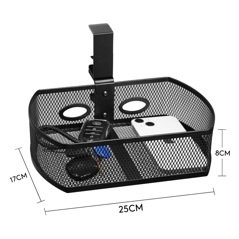 Venta caliente transfronteriza 360 ° estante de almacenamiento giratorio debajo de la mesa escritorio de oficina caja de almacenamiento de metal sin perforaciones estable con orificio de línea