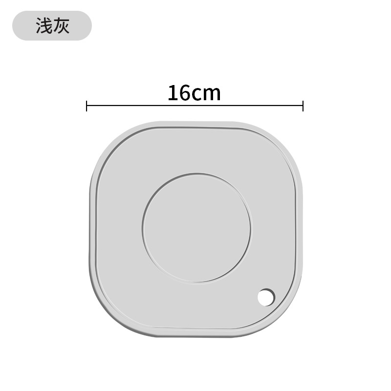 정사각형 [업그레이드 및 두꺼워진 6.5mm] 16CM 밝은 회색