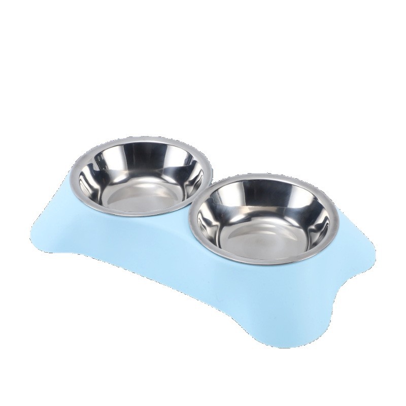 Comedero Doble para Mascotas Tamaño Mediano de Acero Inoxidable y PP para Agua y Comida de Perros y Gatos image 5