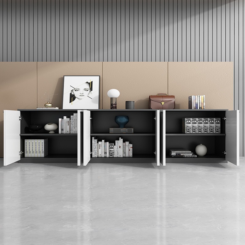 gabinete de archivos de madera blanca gabinete de oficina partición simple moderna larga gabinete de almacenamiento de madera gabinete de almacenamiento