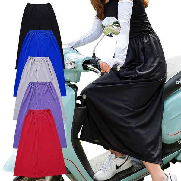 Summer outdoor cycling anti-light one-piece sunscreen sunshade skirt Velcro solid color Beach split long skirt