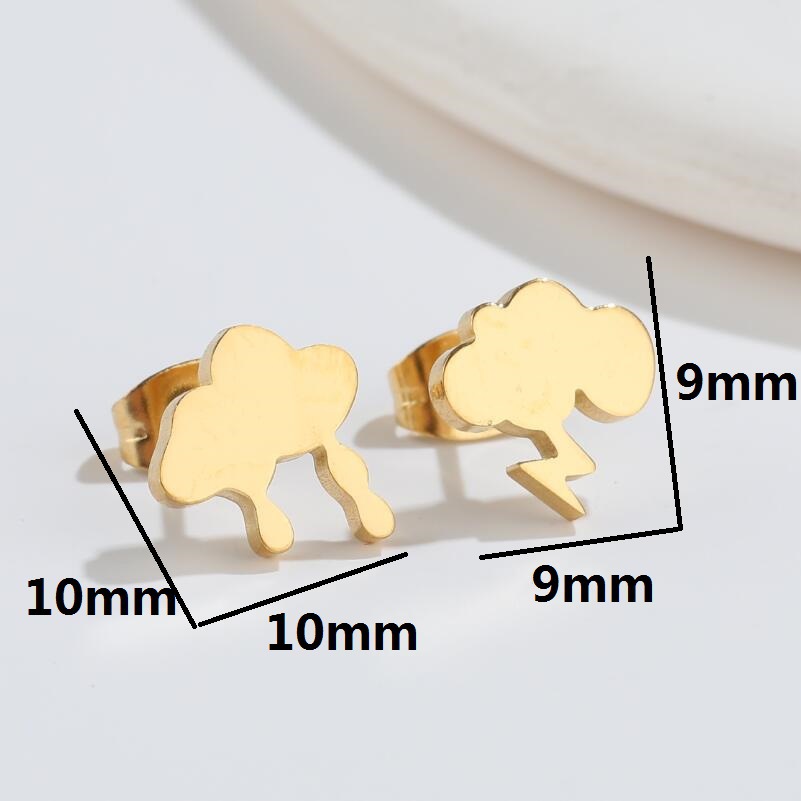 Simple Style Clouds Titanium Steel Ear Studs Plating No Inlaid Stainless Steel Earrings