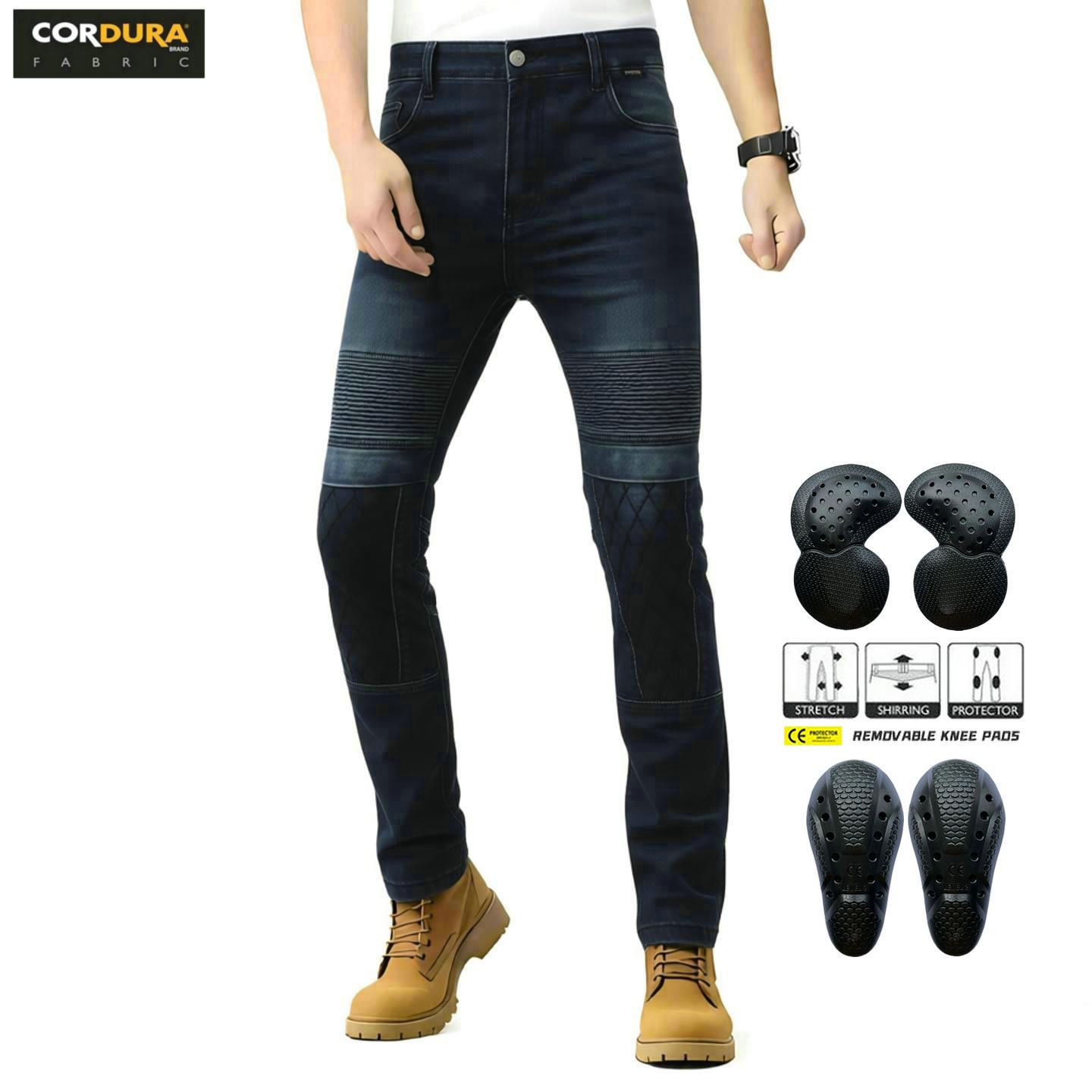 Pantalones de moto VOLERO de cordura, resistentes al desgaste y a las roturas, con malla elástica, casuales, anticaída, para motociclistas.