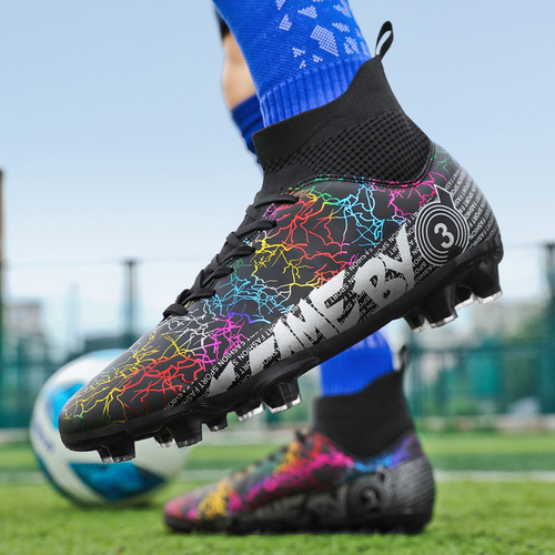 Cross-border large size 48 football shoes men's broken nails ag long nails TF short nails middle school students adult breathable grass high-top sneakers