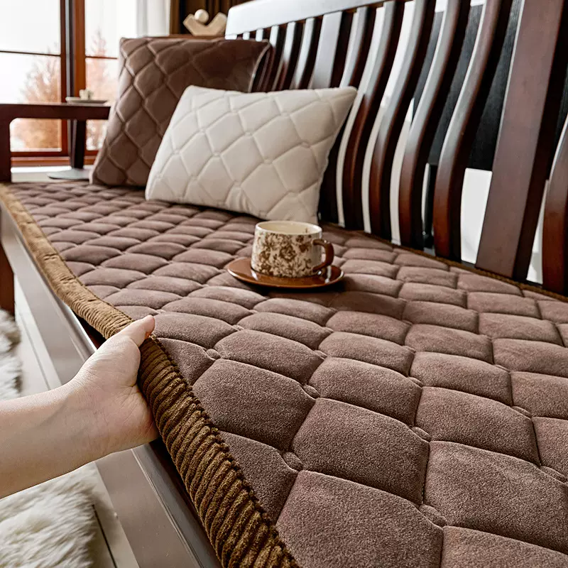 冬季天鹅绒加厚海绵沙发垫固定防滑柔软沙发套防滑防污沙发垫