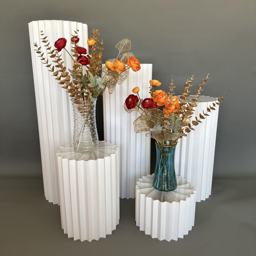 Wedding background stand folding cylindrical dessert table paper Roman column ornaments shopping mall window birthday party layout