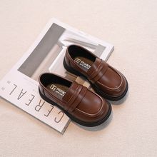 儿童英伦皮鞋韩版男童黑色单鞋2024春季款鞋子女童复古演出豆豆鞋